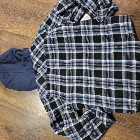 Legendary Whitetails Hooded Flannel Shirt Jacket Mens Medium Plaid Quilted - Picture 6 of 7